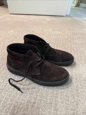 Men's Suede Chukka Boots in Dark Brown - Lace-Up Comfort Made in Italy